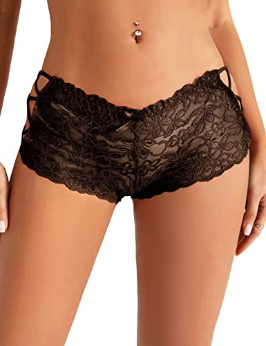 ohyeahqueen Unterhosen Damen Bauchweg String Tanga Sexy Spitze Panty Push Up Hipster Riemchen Baumwolle Taillenslips Unterwäsche für Frauen von ohyeahqueen