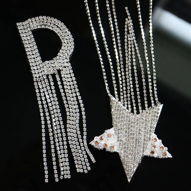 1 Stück Strass Stickerei Buchstaben Stern Patches Für Kleidung Gestickter Pailletten-Patch Nähen Von Applikationen Parches von okahome