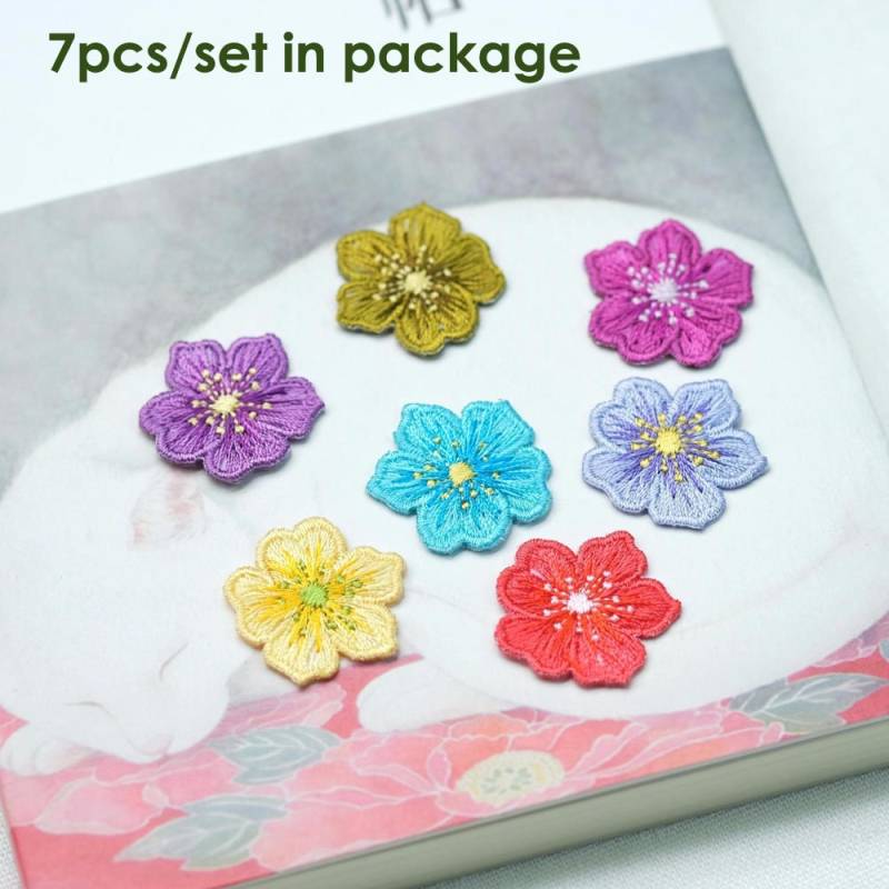 7 Teile/Los Mode Emboridery Aufbügeln Blumen Patches Für Kleidung Gestickte Applikationen Parche Diy Handgemachte Zubehör von okahome