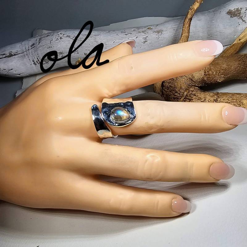 925 Silberring Mit Labradorit von olaschmuckberlin