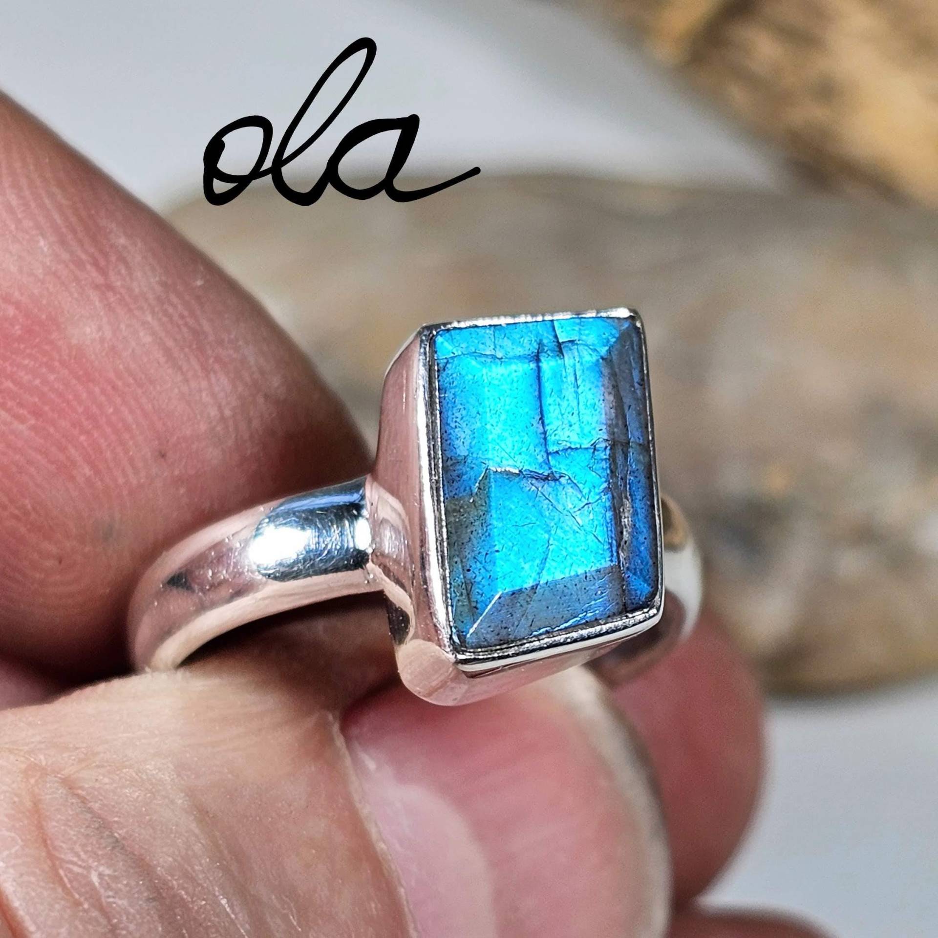 Labradorit-Ring in 925 Silber Gefasst Labradorit-Ring in 925 Silber Gefasst von olaschmuckberlin