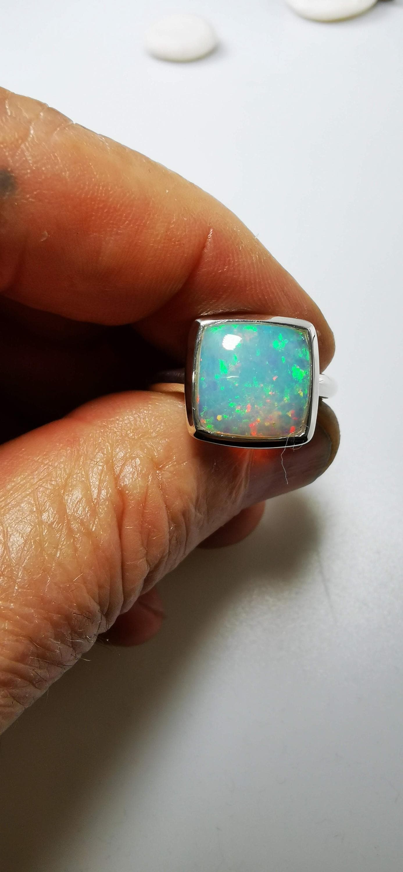 Opal Ring in 925 Silber Gefasst von olaschmuckberlin