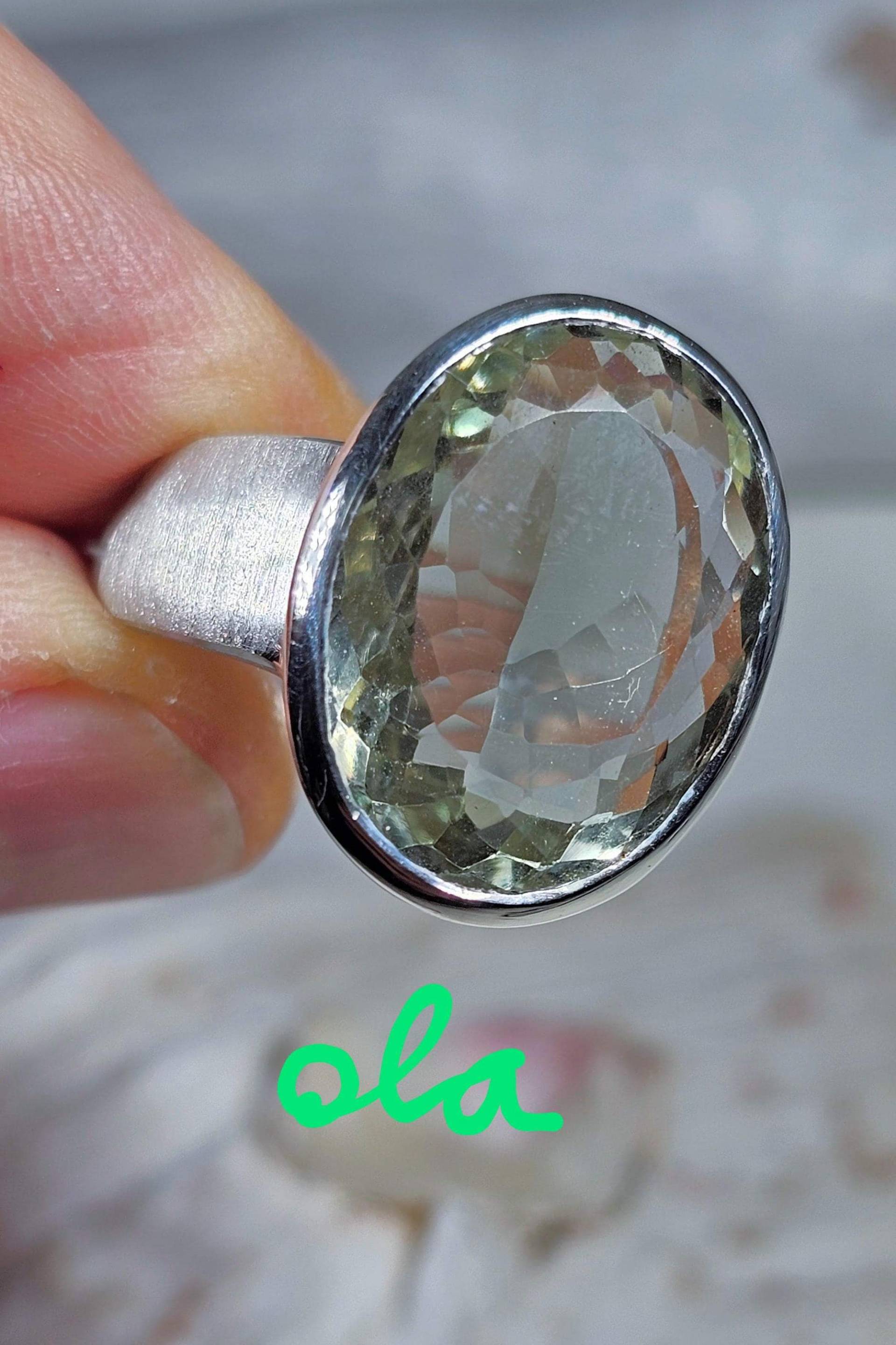Prasiolith Ring Silber 925 von olaschmuckberlin