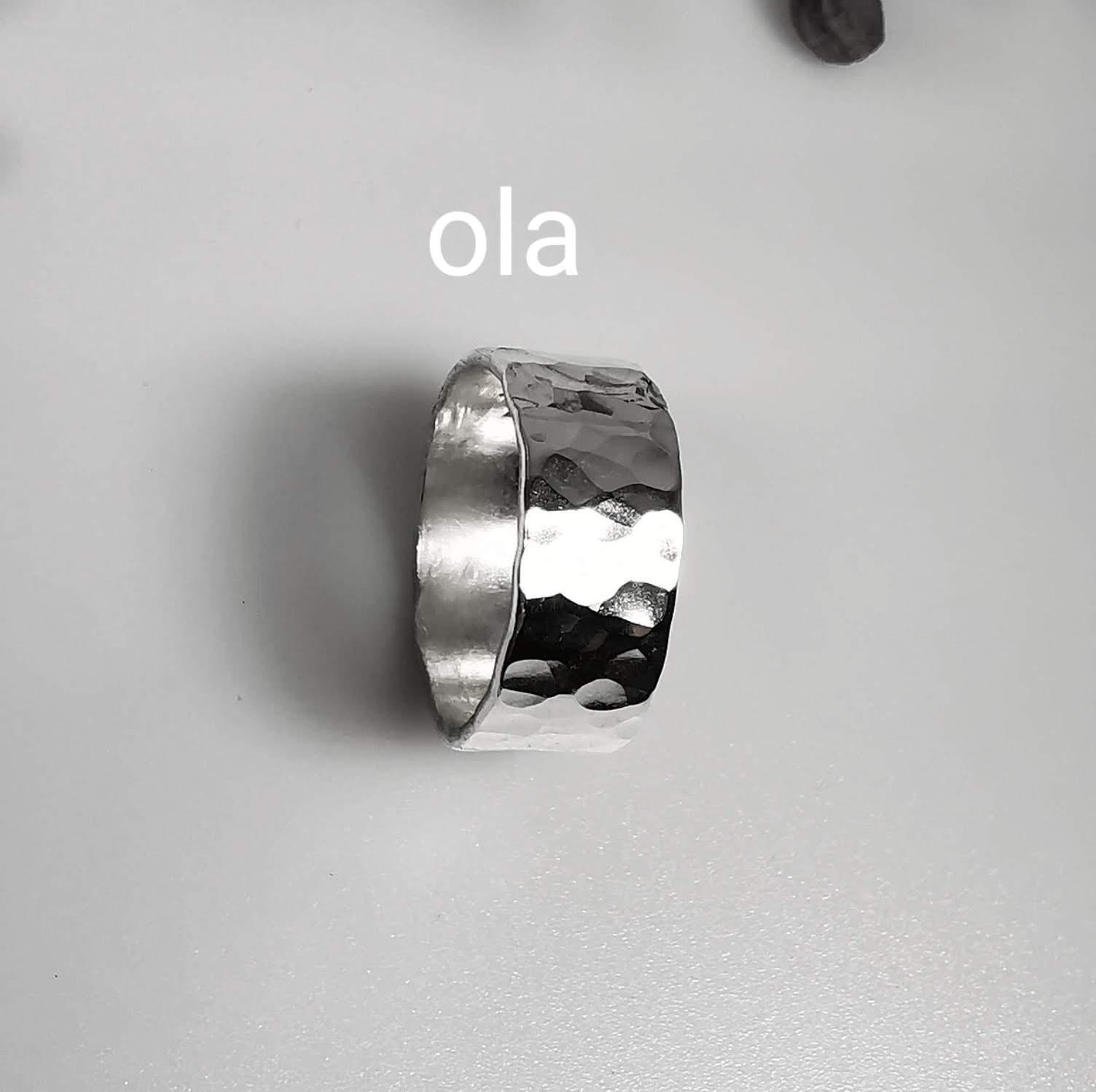 Ring Aus 925 Silber Gehämmert von olaschmuckberlin