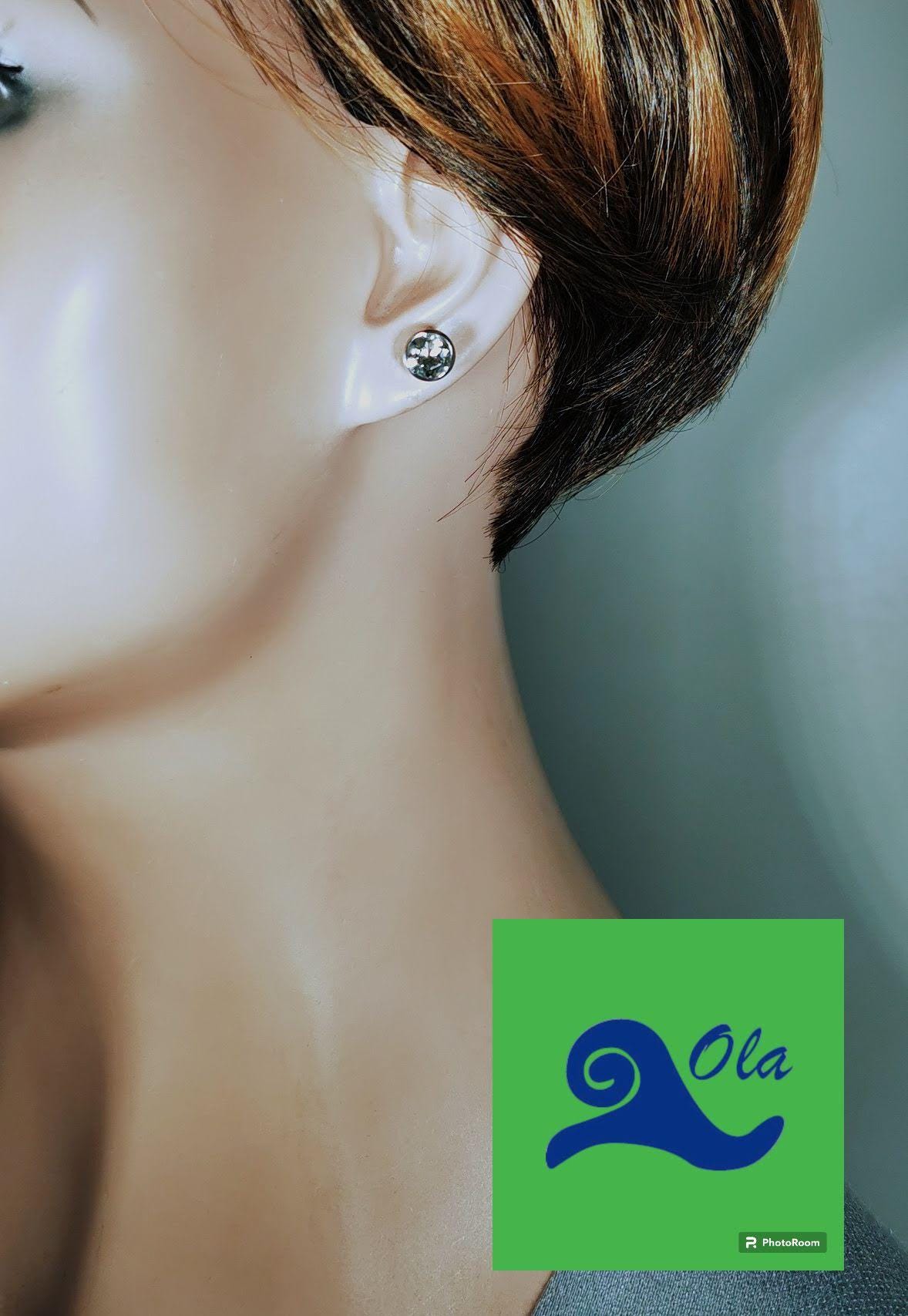 Silber Ohrstecker Mit Grünem Prasiolith von olaschmuckberlin