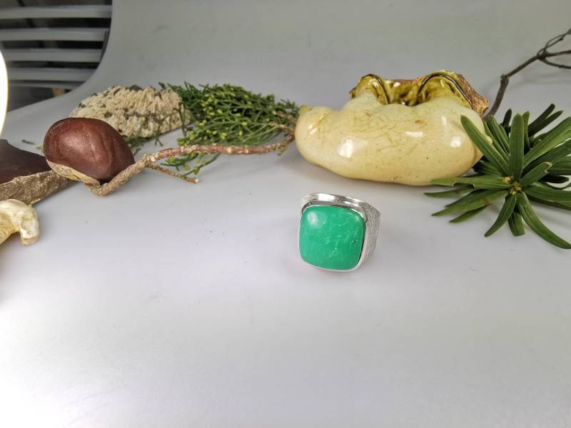 Silber Ring Mit Chrysopras von olaschmuckberlin