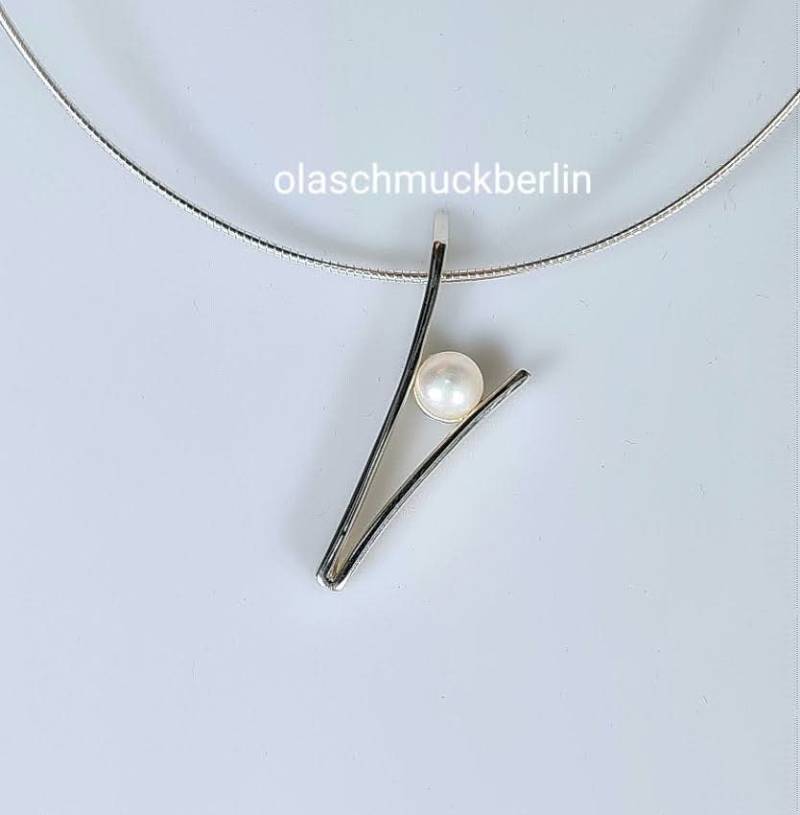 Silberanhänger Mit Süßwasswerperle von olaschmuckberlin