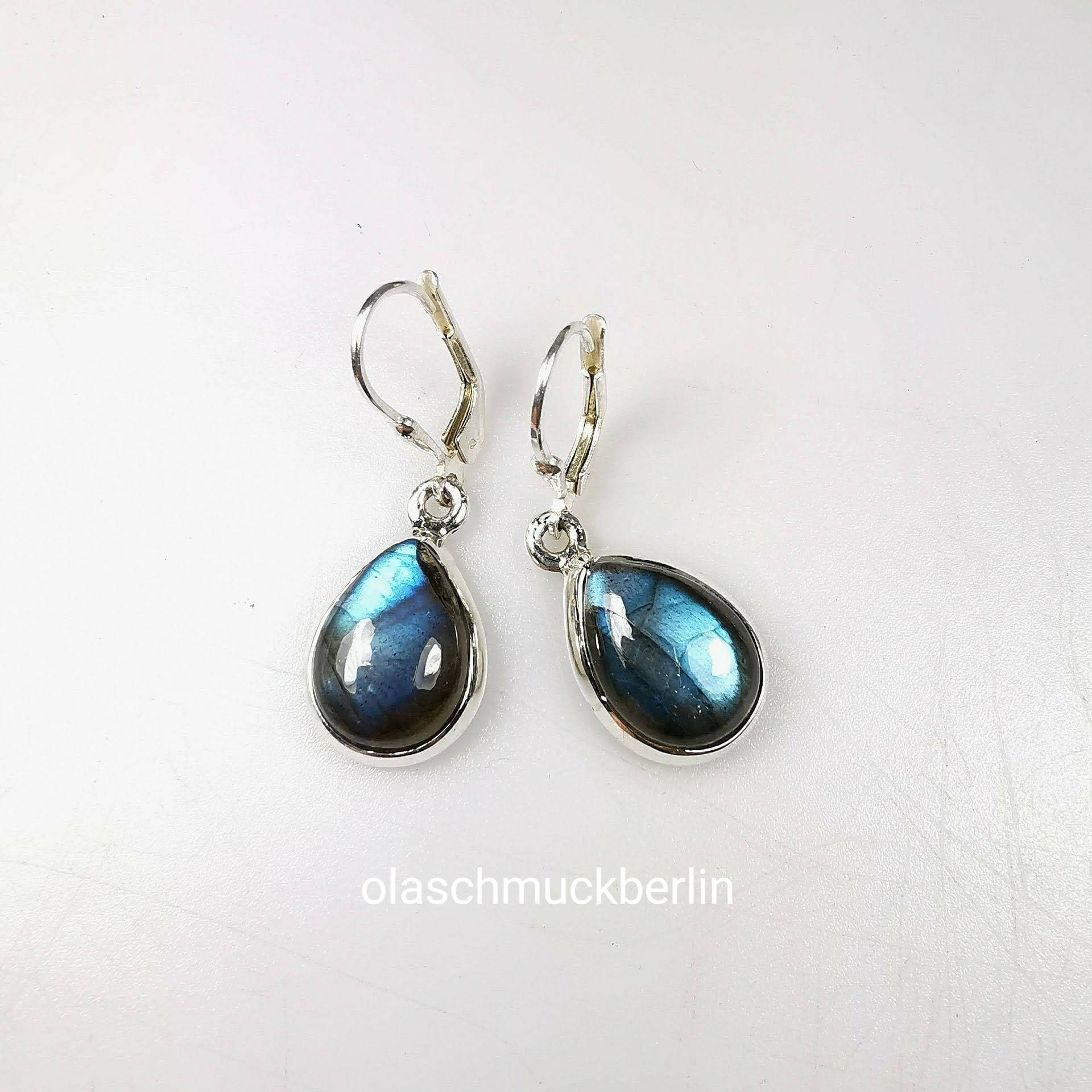 Silberohrhänger Mit Labradorit von olaschmuckberlin