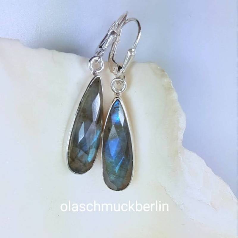 Silberohrhänger Mit Labradorit von olaschmuckberlin
