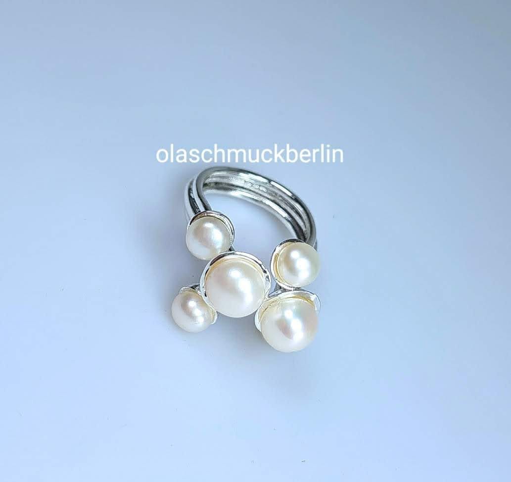 Silberring Mit Süßwasserperlen von olaschmuckberlin