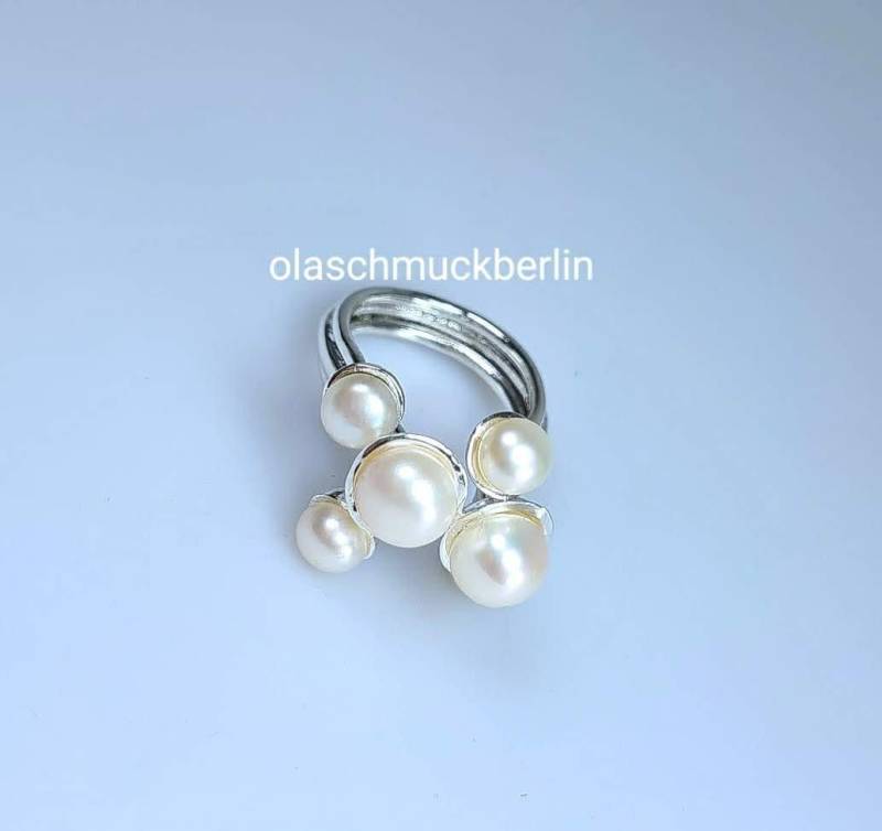 Silberring Mit Süßwasserperlen von olaschmuckberlin