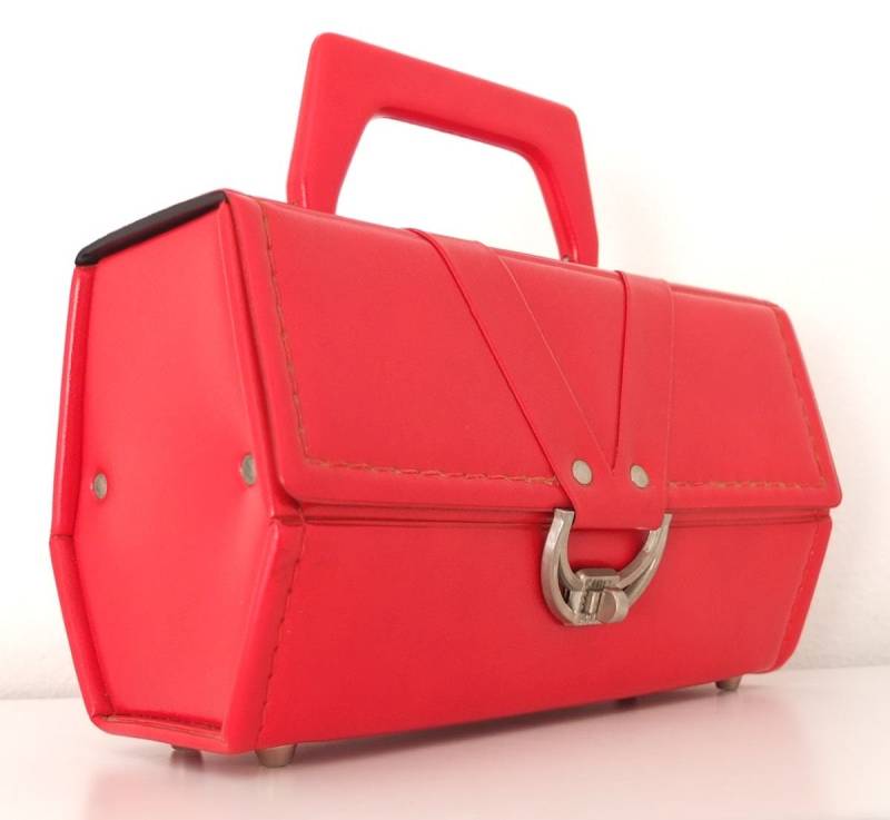 Tasche Handtasche Kosmetiktasche Kosmetikkoffer Schminktasche Spiegel Ausgehtasche Vintage Rot Tasche Handtasche Kosmetiktasche Kosmetikkoffer Schminktasche Spiegel Ausgehtasche Vintage Rot von oldcamerasandmore