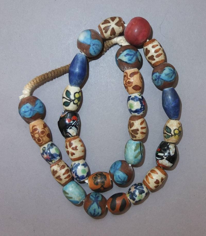 Handgefertigte Keramik Bead Halskette, Stammes - Und Volkskunst Aus Nepal von oldmaya