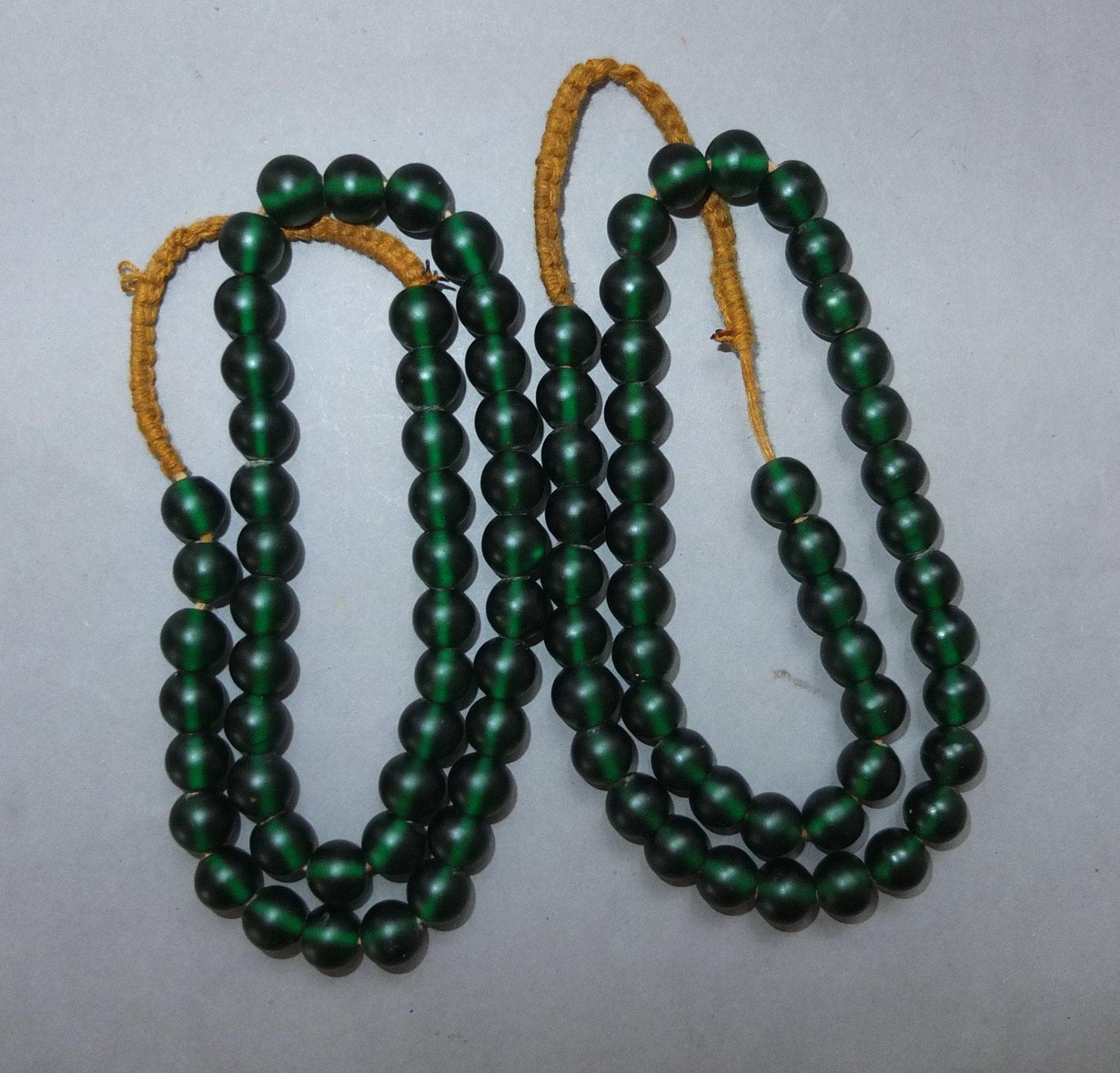 Handgemachte Grüne Glasperlen Halsketten Set, Nepal von oldmaya