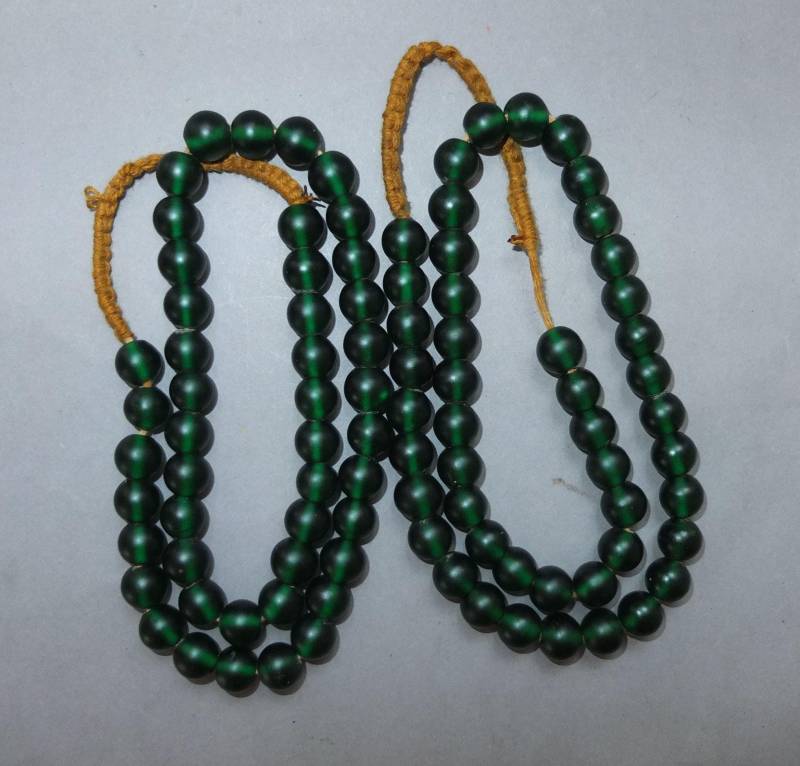 Handgemachte Grüne Glasperlen Halsketten Set, Nepal von oldmaya