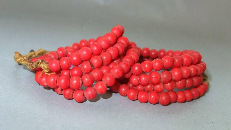 Rote Glasperlen Halskettenstränge Nepal Handmade Schmuck von oldmaya