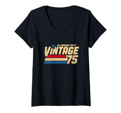 Damen all original Parts - vintage 75 T-Shirt mit V-Ausschnitt von oldschool car stuff