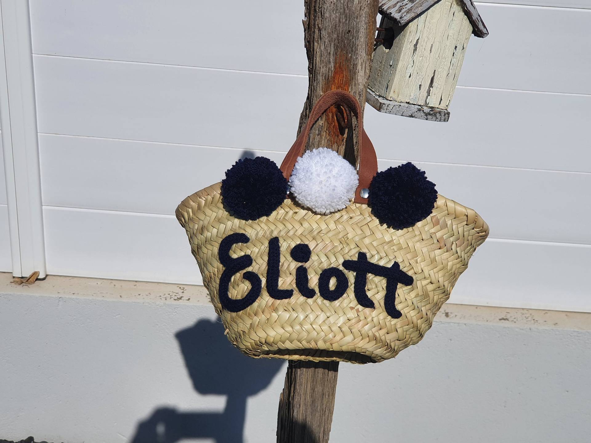 Kleiner Weidenkorb Für Baby Und Kind, Gestrickte Tragetasche, Personalisierter Name von olgaetc