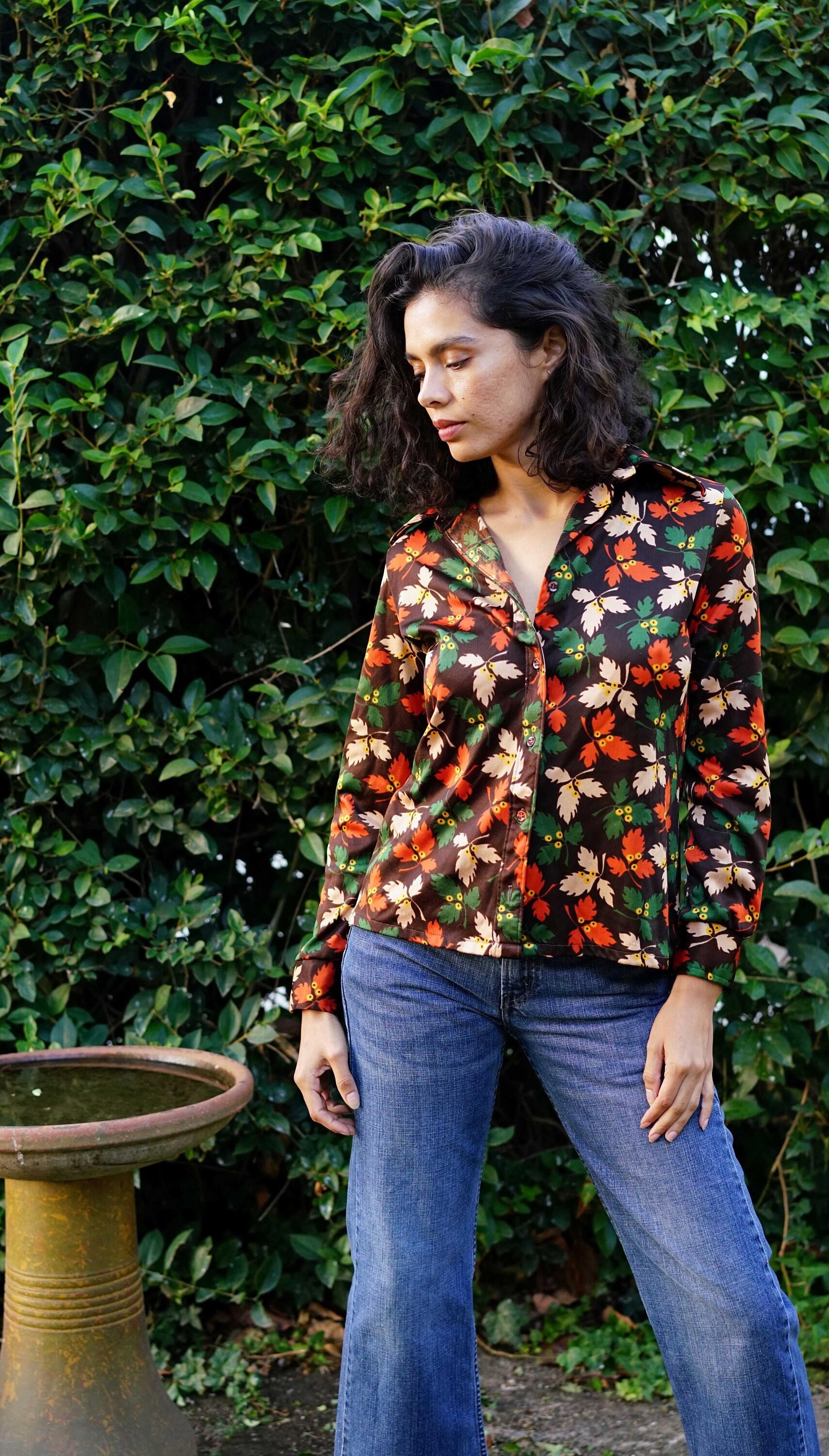 Jahrgang 1970 Herbst Button-Up Bluse Jahrgang 1970 Herbst Button-Up Bluse von oliearthseed