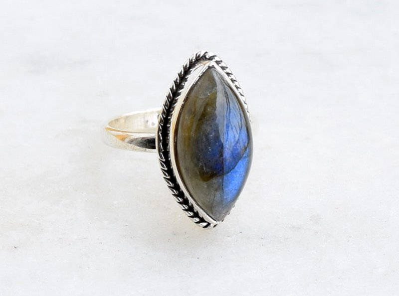 Labradorit Ring, Stein Silber Sterling Ring von oliviacraftss