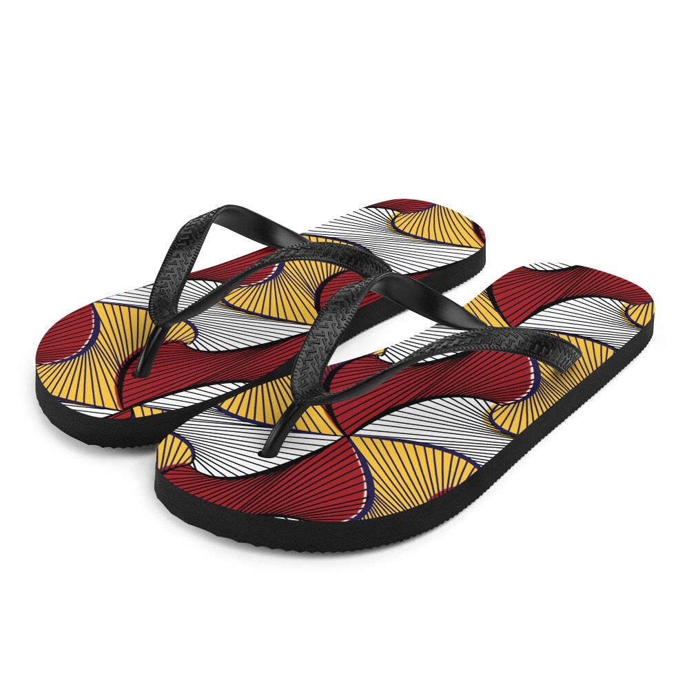 Mens African Flip-Flops | Ankara Vintage Wachsbatik Print T Urlaub Mode Mens African Flip-Flops | Ankara Vintage Wachsbatik Print T Urlaub Mode von olotufashion
