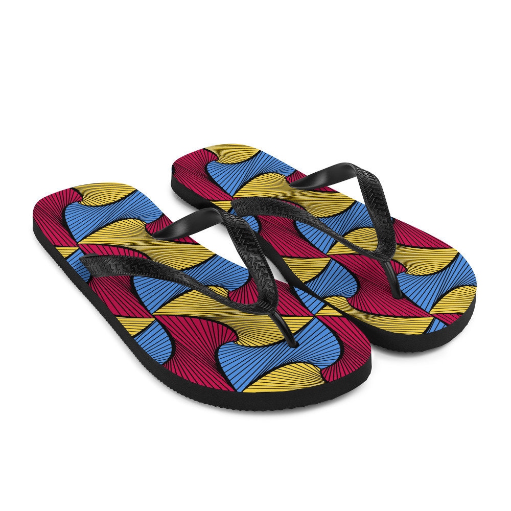 Mens Ankara Flip-Flops | African Vintage Wax Batik Print T Urlaub/ Mode Mens Ankara Flip-Flops | African Vintage Wax Batik Print T Urlaub/ Mode von olotufashion