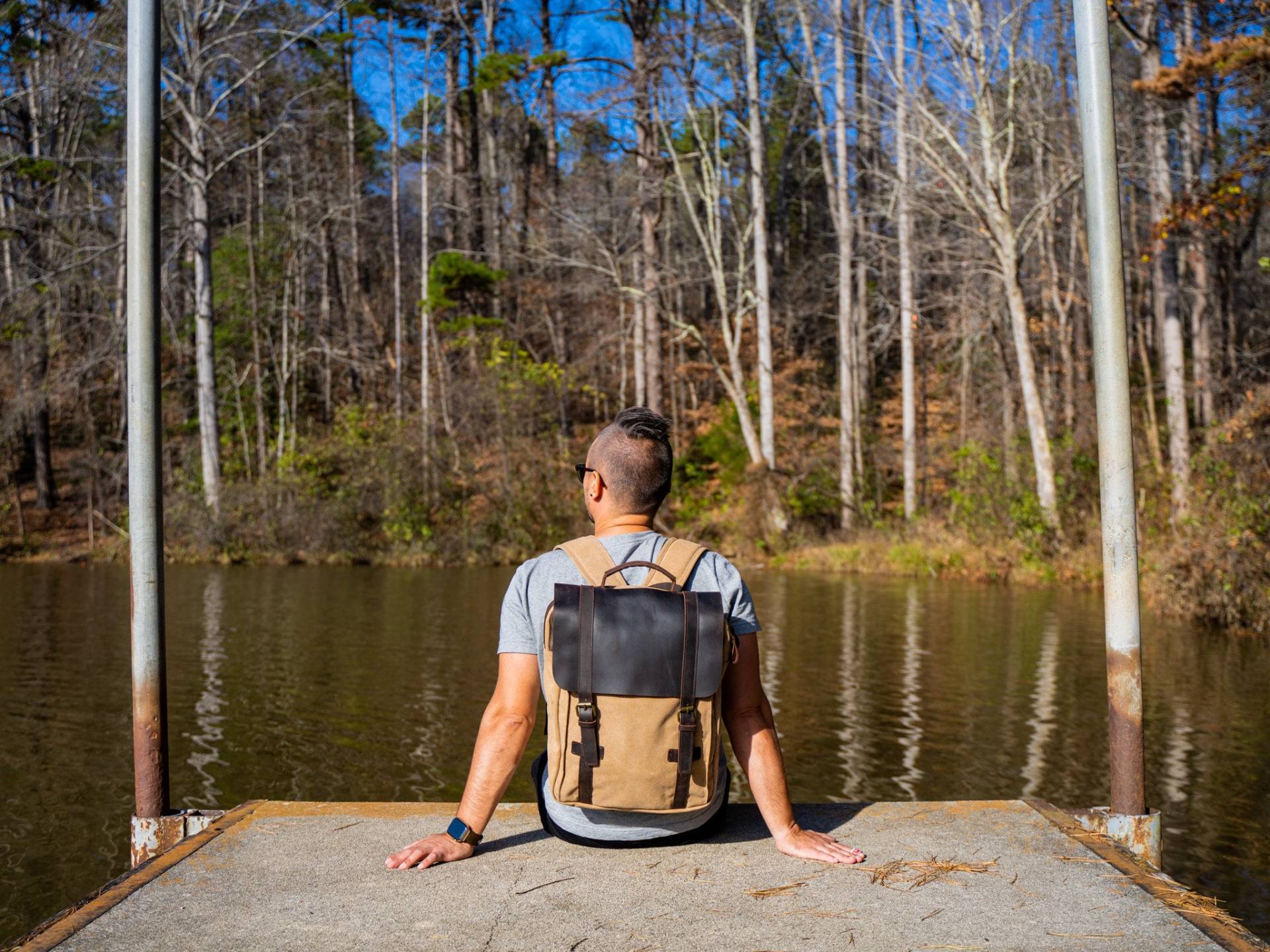 Canvas Kamel Rucksack, Unisex College Wandertasche, Reiserucksack, Geschenk Für Sie, Ihn, Männer Frau Rucksack von olpr