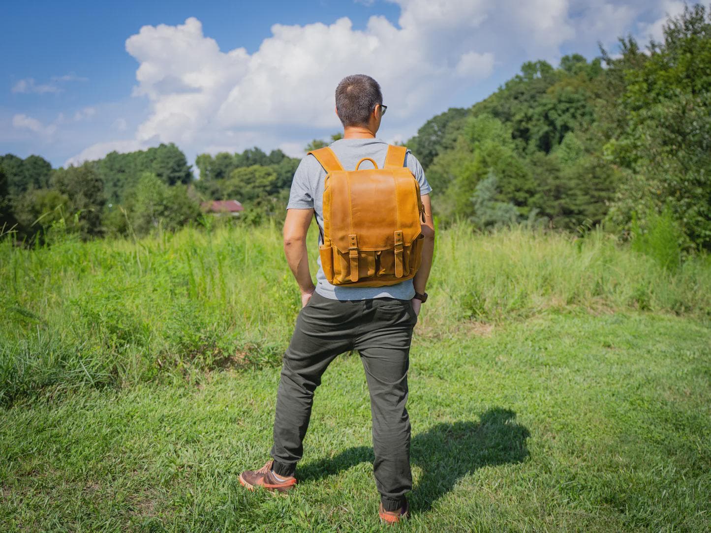Crazy Horse Lederrucksack Voyager - Weizen, Reiserucksack, Herren Lederrucksack, Rucksack, Unisex Rucksack von olpr