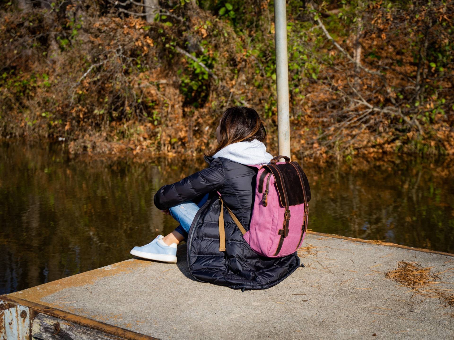 Unisex Rucksack, Lila Großer Vollnarbenleder Canvas Bakpck, Rucksack Für Männer, Frauen Reiserucksack Ihn Sie von olpr