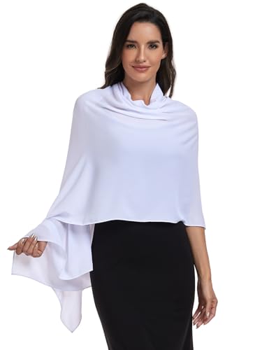 Chiffon-Schal für Damen, für Abendkleid, Hochzeit, Schal, modischer Pashmina - Wei� - Einheitsgröße von olyrjie