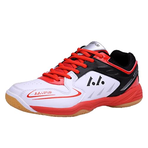 Badminton Schuhe Für Frauen rutschfeste Damen Pickleball Turnschuhe Mode Walking Squash Tennis Schuhe,Rot,39 EU von omcam