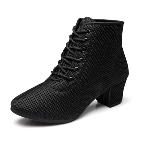 Ballett Tanzschuhe Für Frauen, Damen Ballsaal Tanzschuhe Bequeme Salsa Latin Tango Swing Tanzschuhe,3.5cm Black Full Sole,39 EU von omcam