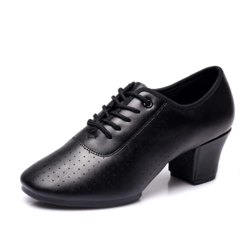 Damen Ballsaal Tanzschuhe Mid Heel Lace Up Praxis Bühne Schuhe Damen Salsa Tango Performance Schuhe,Rubber Full Sole,38 EU von omcam