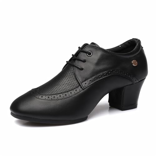 Damen Ballsaal Tanzschuhe. Leder Gummisohle Tango Salsa Latin Schuh Komfort Tanzschuhe Für Frauen,Black Rubber Sole,38 EU von omcam