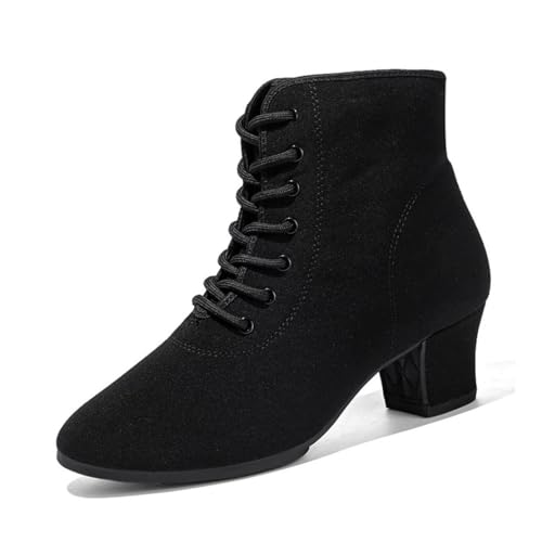 Damen Tanzstiefel Party Damen Performance Praxis Bühne Ballsaal Schuhe Schnürschuhe,3.5cm Full Sole,39 EU von omcam
