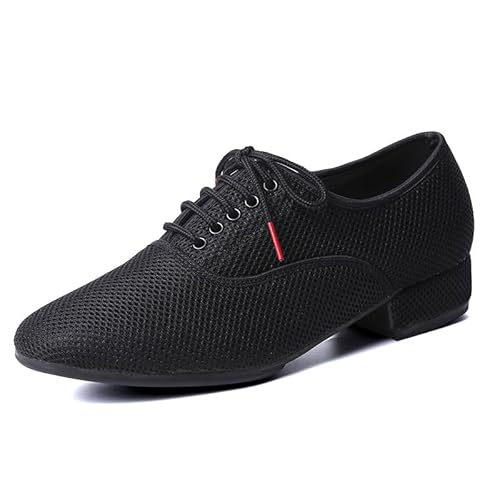 Männer Ballsaal Praxis Schuhe, 1 Zoll Ferse Closed Toe Performance Tanzschuhe Mode Moderne Salsa Lehre Tanzschuhe,Suede Full Sole,41 EU von omcam