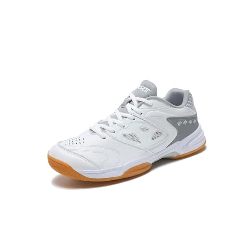 omcam Damen Badminton Tennisschuhe rutschfest Komfort Tischtennis Volleyball Sportschuhe Hallenplatz Pickleball Schuhe,Grau,39 EU von omcam