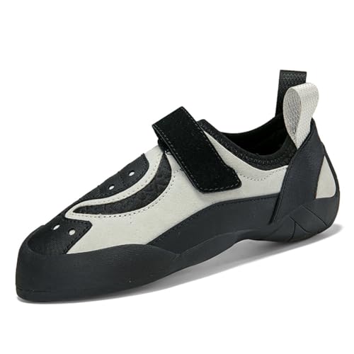 omcam Damen Herren Fels Kletterschuhe, Damen Jugend Mode Indoor Klettern Sportliche Turnschuhe Komfort Leicht,Grau,41 EU von omcam