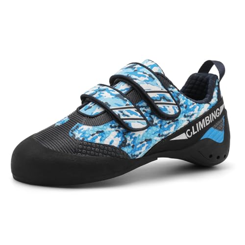 omcam Damen Kletterschuhe, Rutschfester Indoor-Outdoor-Kletterer Sneaker Mit Dual-Strap-Verschluss Für Anfänger,Blau,41 EU omcam Damen Kletterschuhe, Rutschfester Indoor-Outdoor-Kletterer Sneaker Mit Dual-Strap-Verschluss Für Anfänger,Blau,41 EU von omcam