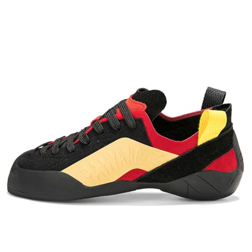 omcam Damen Slip on Boulderschuhe Lässige Mode Klettern Turnschuhe Komfort Rutschfester Sporttrainer Für Kletterer,Gelb,45 EU von omcam