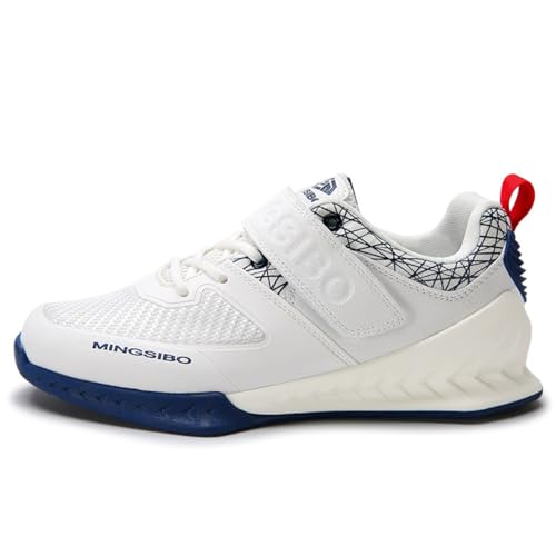 omcam Gewichtheben Kniebeugen Schuhe Für Männer & Frauen - rutschfeste Powerlifting Trainingsschuhe Atmungsaktive Kreuzheben Workouts Turnschuhe,Blau,45 EU von omcam