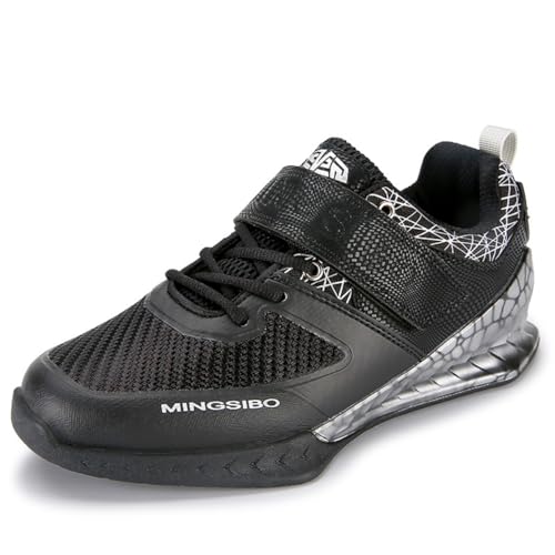 omcam Gewichtheben Kniebeugen Schuhe Für Männer & Frauen - rutschfeste Powerlifting Trainingsschuhe Atmungsaktive Kreuzheben Workouts Turnschuhe,Schwarz,37 EU von omcam