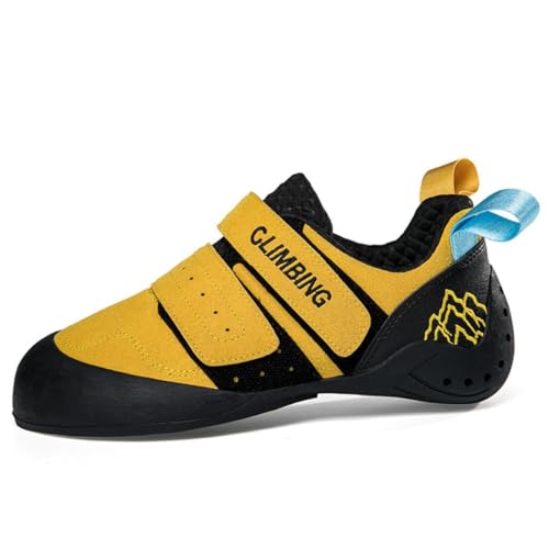omcam Herren Damen Verstellbare Fels Kletterschuhe Bequeme Speed Climbers Schuhe Mode Sport Turnschuhe für Uniisex Anfänger,Gelb,41 EU von omcam