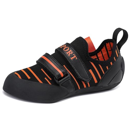 omcam Klettern Turnschuhe Für Jungen Mädchen Kind Slip on Casual Indoor Bouldering Turnschuhe rutschfeste Mode Kletterer Schuhe,Orange,39 EU von omcam
