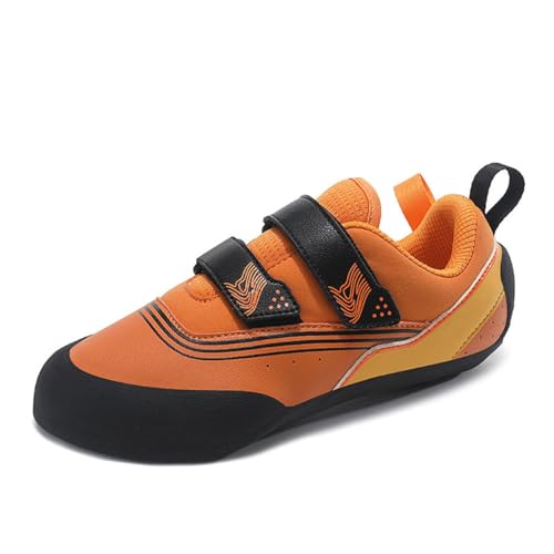 omcam Kletterschuhe, Leichte rutschfeste Indoor-Boulder-Turnschuhe Mesh Atmungsaktive Sportschuhe Für Männer Frauen Teenager,Orange,38 EU von omcam