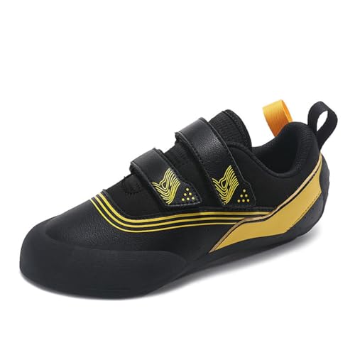 omcam Kletterschuhe, Leichte rutschfeste Indoor-Boulder-Turnschuhe Mesh Atmungsaktive Sportschuhe Für Männer Frauen Teenager,Schwarz,34 EU von omcam