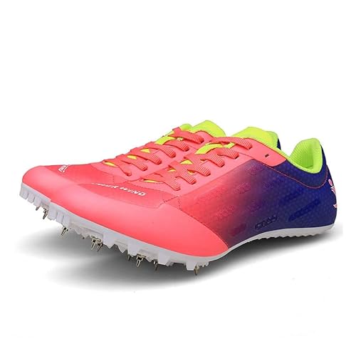 omcam Männer Frauen Leichtathletik Schuhe Spikes Laufen Rennen Turnschuhe Mode Sprinttraining Athletische Turnschuhe Jungen Mädchen,Rosa,37 EU von omcam