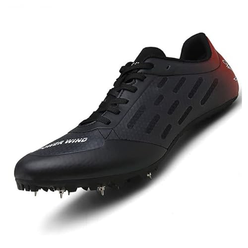 omcam Männer Frauen Leichtathletik Schuhe Spikes Laufen Rennen Turnschuhe Mode Sprinttraining Athletische Turnschuhe Jungen Mädchen,Schwarz,40 EU von omcam