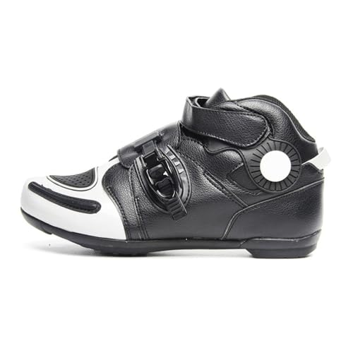 omcam Motorradfahrer-Schuhe Für Männer Und Frauen, Modische Knöchelunterstützung, Verstellbare Modische Motorradstiefel,Weiß,37 EU von omcam