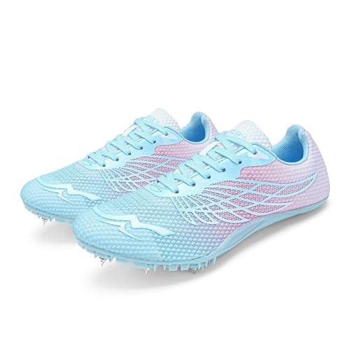 omcam Unisex-Leichtathletikschuhe Spikes Bahnrennen Jumping Turnschuhe Professionelle Sprint Laufschuhe Für Männer Frauen Kinder Jungen Mädchen,Rosa,37 EU von omcam